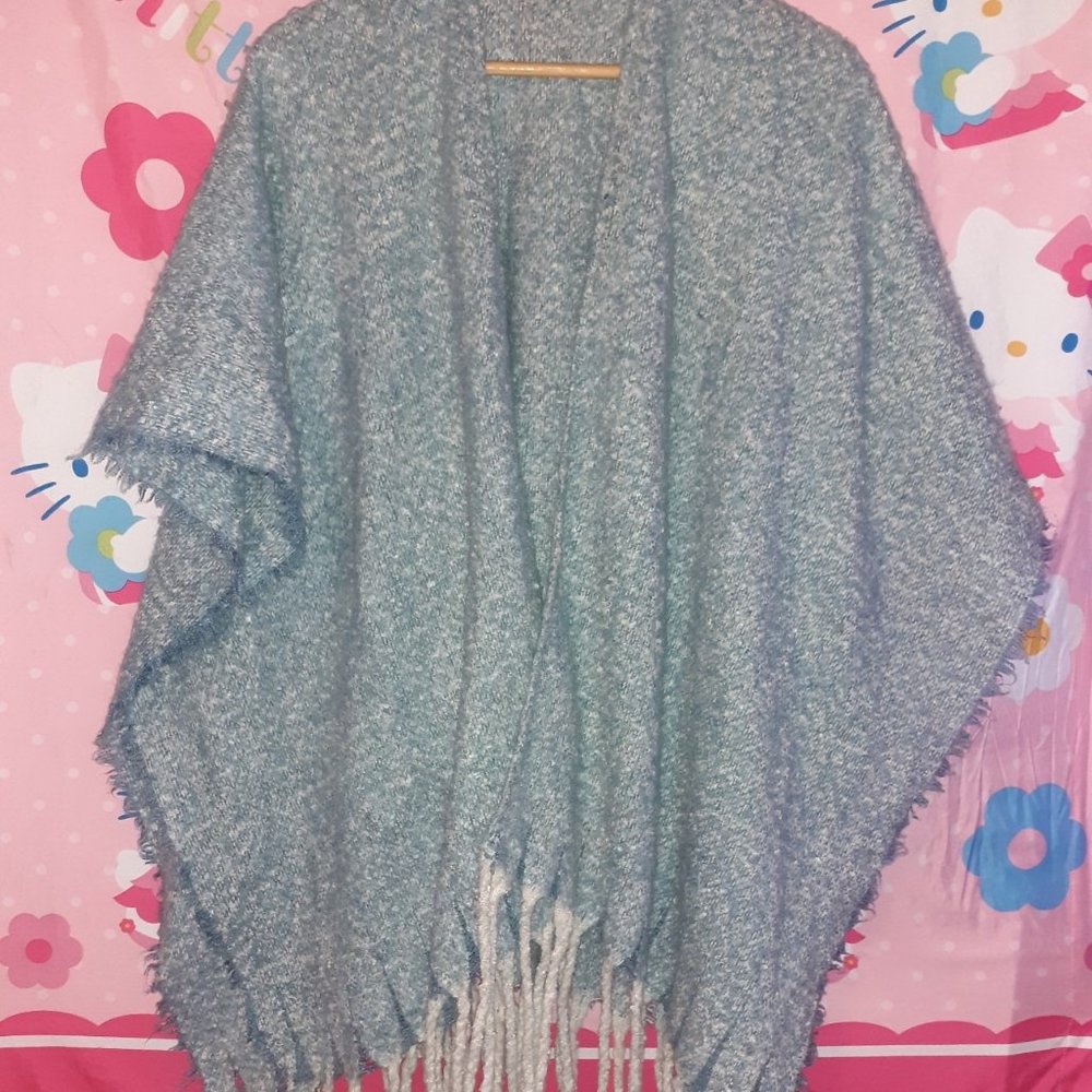 Pastel Baby Blue Over-the-Should Scarf Shawl